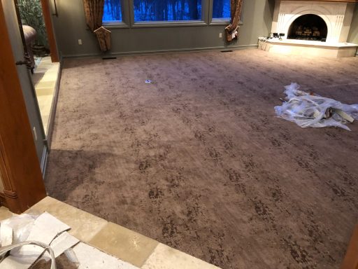 Woven paterned carpet Installation